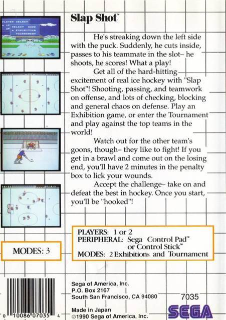 Slap Shot - Sega Master System (Sega - 2) video game collectible [Barcode 4974365634353] - Main Image 2