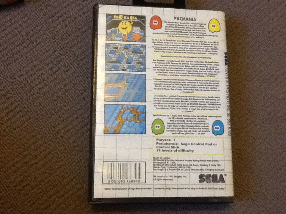Pacmania - Sega Master System video game collectible [Barcode 5013442536391] - Main Image 2