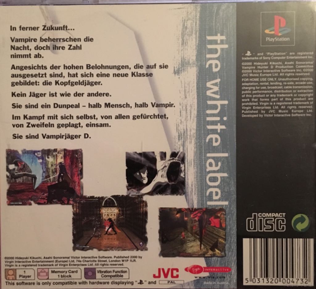 Vampire Hunter - Sony PlayStation (Virgin Games Ltd - 1) video game collectible [Barcode 5031320004732] - Main Image 2