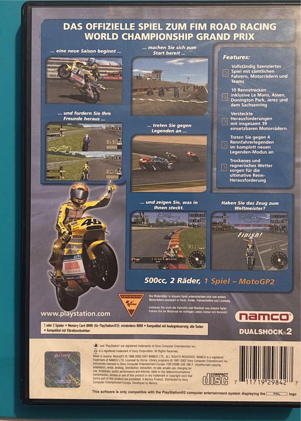 MotoGP 2 - Sony PlayStation 2 (PS2) (Namco - 1-2) video game collectible [Barcode 711719298427] - Main Image 2