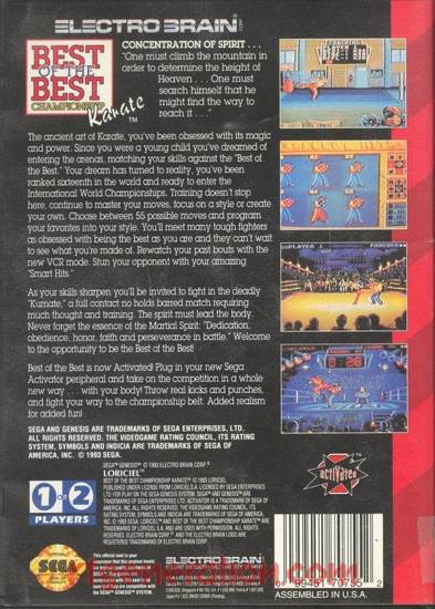 Best of the Best: Championship Karate - Sega Genesis (Mega Drive) (Electro Brain - 1-2) video game collectible [Barcode 099451707552] - Main Image 2