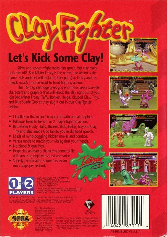 Clay Fighter - Sega Genesis (Mega Drive) video game collectible - Main Image 2