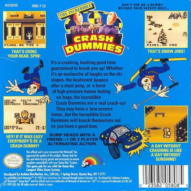The Incredible Crash Dummies - Nintendo Game Boy (LJN - 2) video game collectible [Barcode 023582058085] - Main Image 2
