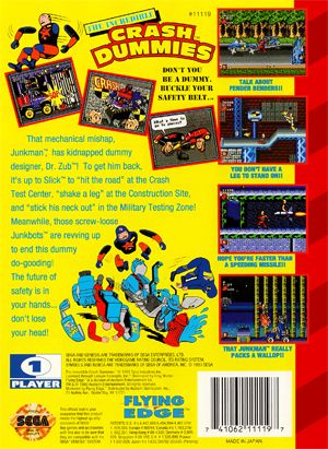 The Incredible Crash Dummies - Sega Genesis (Mega Drive) (Flying Edge - 1) video game collectible - Main Image 2