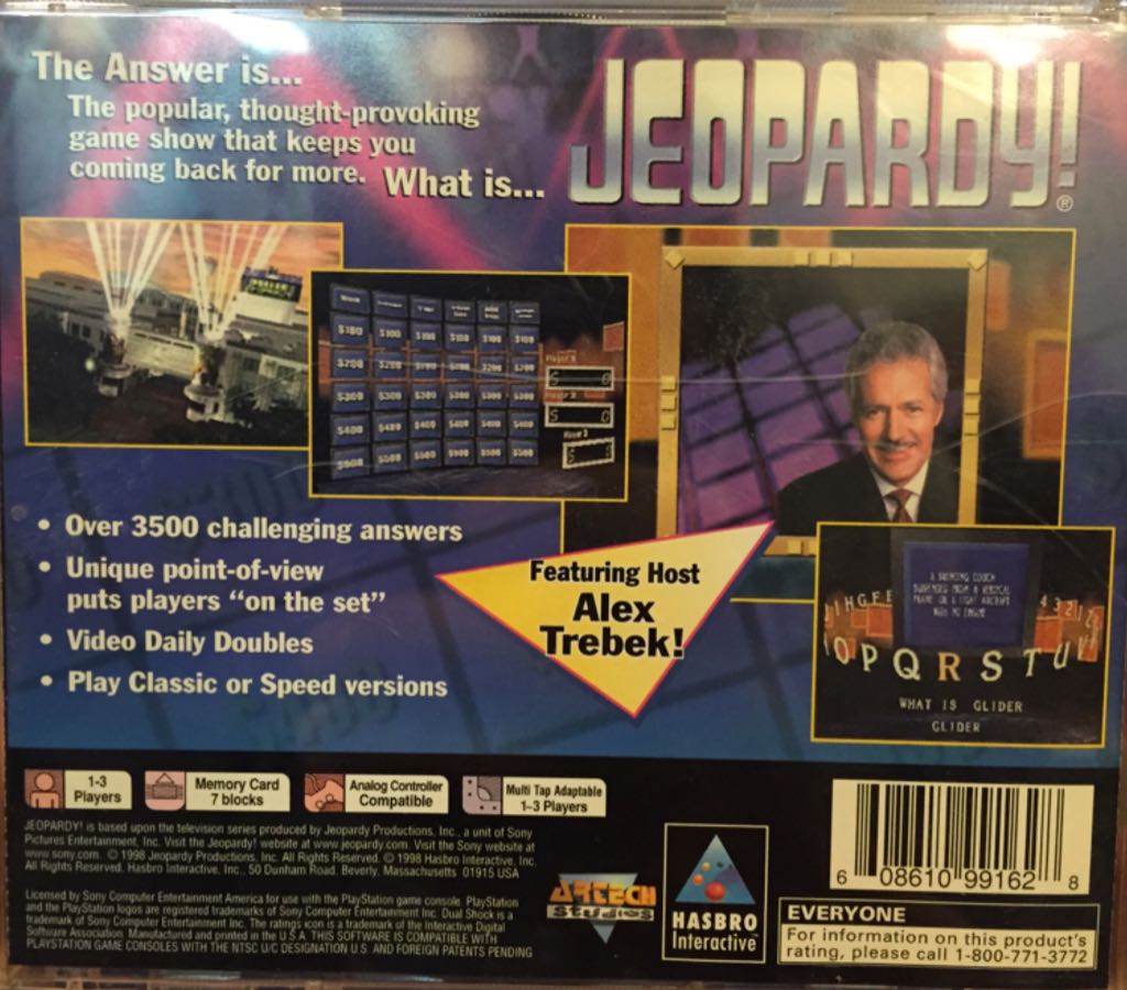 Jeopardy - Sony PlayStation (Hasbro Interactive - 3) video game collectible [Barcode 608610991628] - Main Image 2