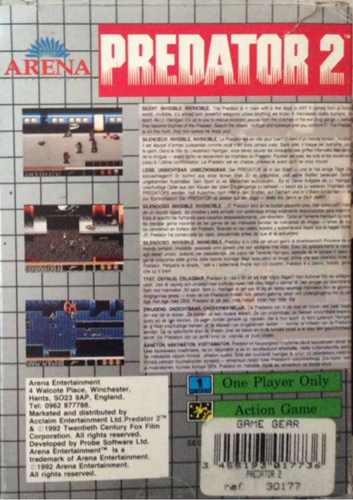 Predator 2 - Sega Game Gear video game collectible - Main Image 2