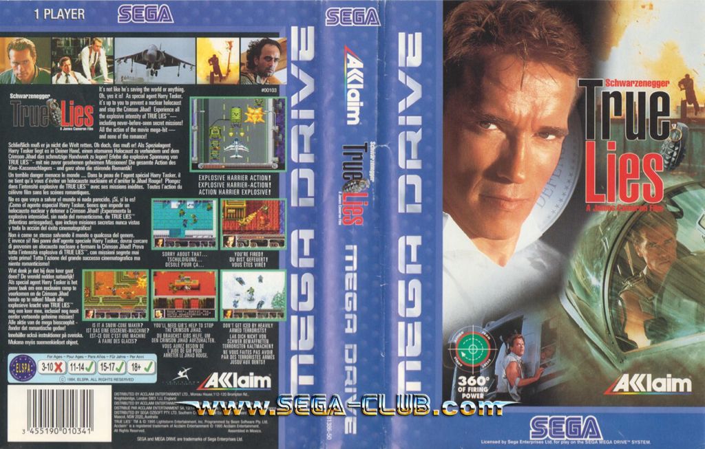 True Lies - Sega Mega Drive (Acclaim - 1) video game collectible [Barcode 3455190010341] - Main Image 2