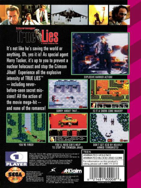 True Lies - Sega Game Gear (Acclaim Enternainment - 1) video game collectible [Barcode 3455198500851] - Main Image 2