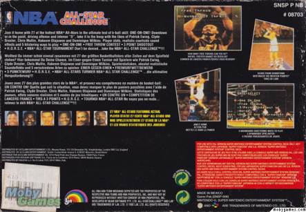 NBA All-Star Challenge - Nintendo Super Nintendo Entertainment System (SNES) (LJN - 2) video game collectible [Barcode 023582087030] - Main Image 2