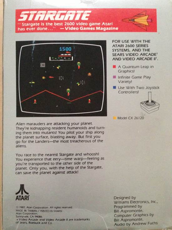 Stargate - Atari 2600 video game collectible - Main Image 2