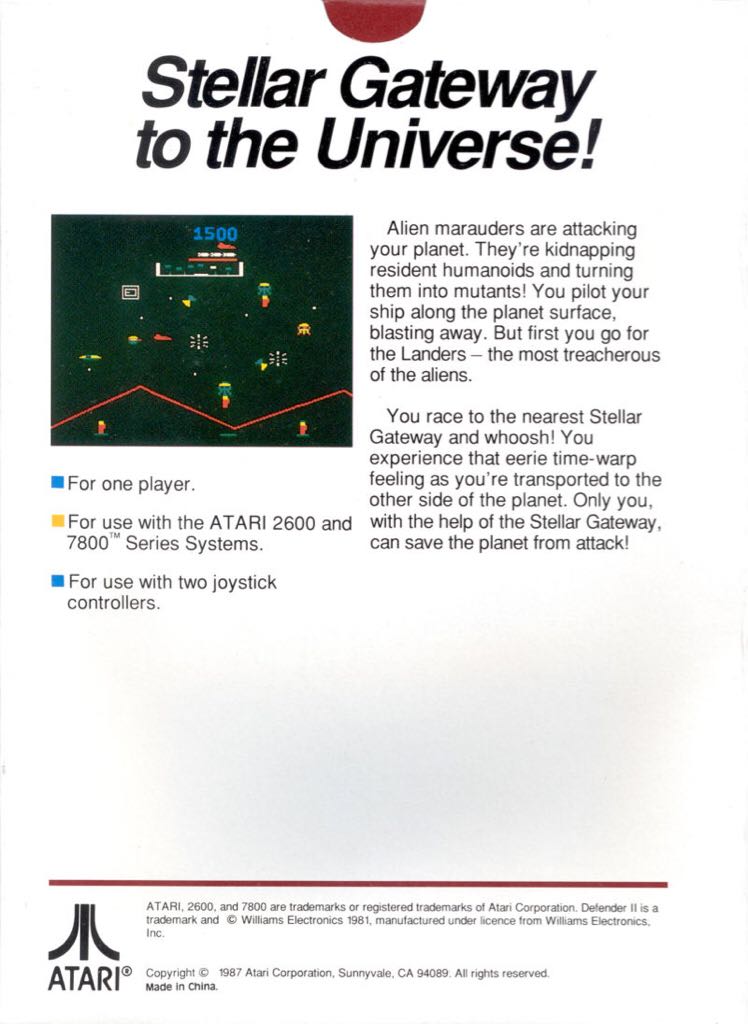 Stargate - Atari 2600 (1) video game collectible - Main Image 2