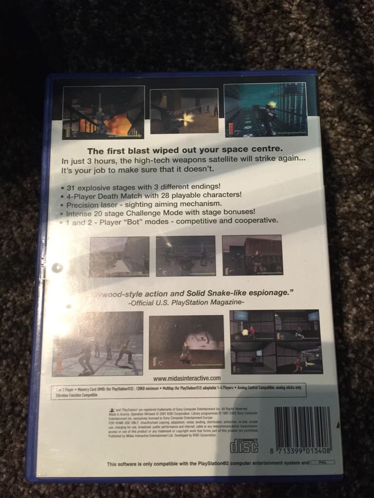 Operation Winback - Sony PlayStation 2 (PS2) (Midas Touch - 2) video game collectible [Barcode 8713399013408] - Main Image 2