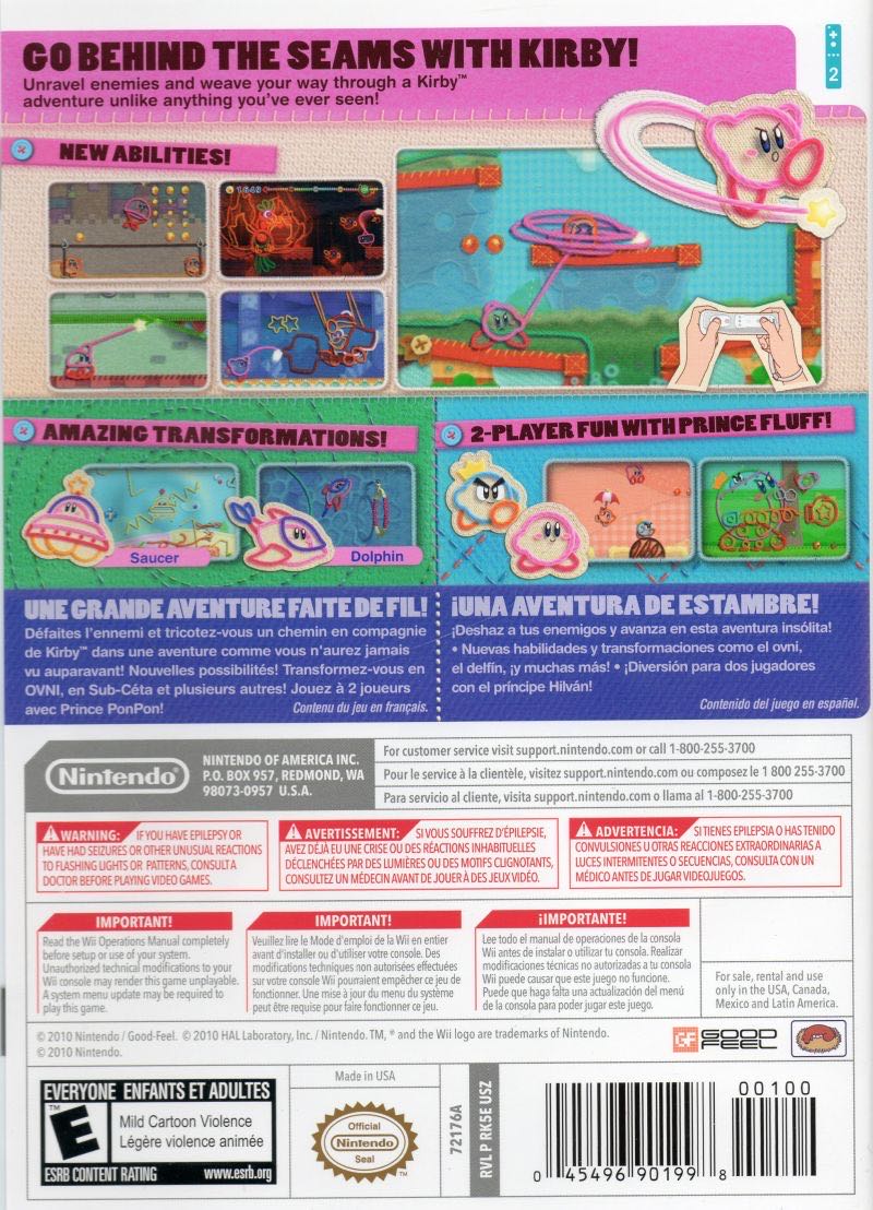 Kirbys Epic Yarn - Nintendo Wii (2) video game collectible - Main Image 2