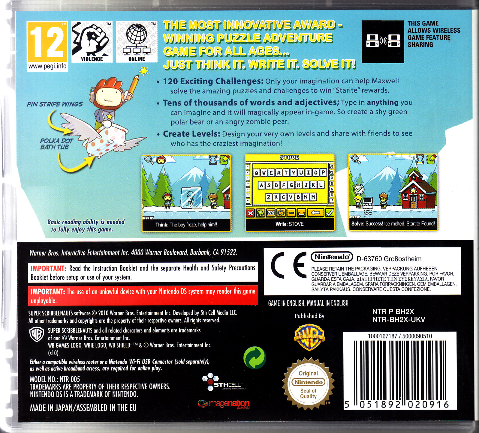 Super Scribblenauts - Nintendo DS (5th Cell - 1) video game collectible [Barcode 5051892020916] - Main Image 2