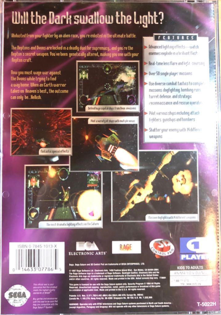 Darklight Conflict - Sega Saturn (Electronic Arts/EA Games) video game collectible [Barcode 014633077865] - Main Image 2