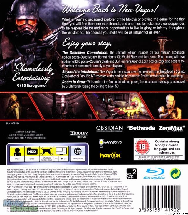 Fallout New Vegas - Sony PlayStation 3 (PS3) (Bethesda - 1) video game collectible [Barcode 093155125278] - Main Image 2