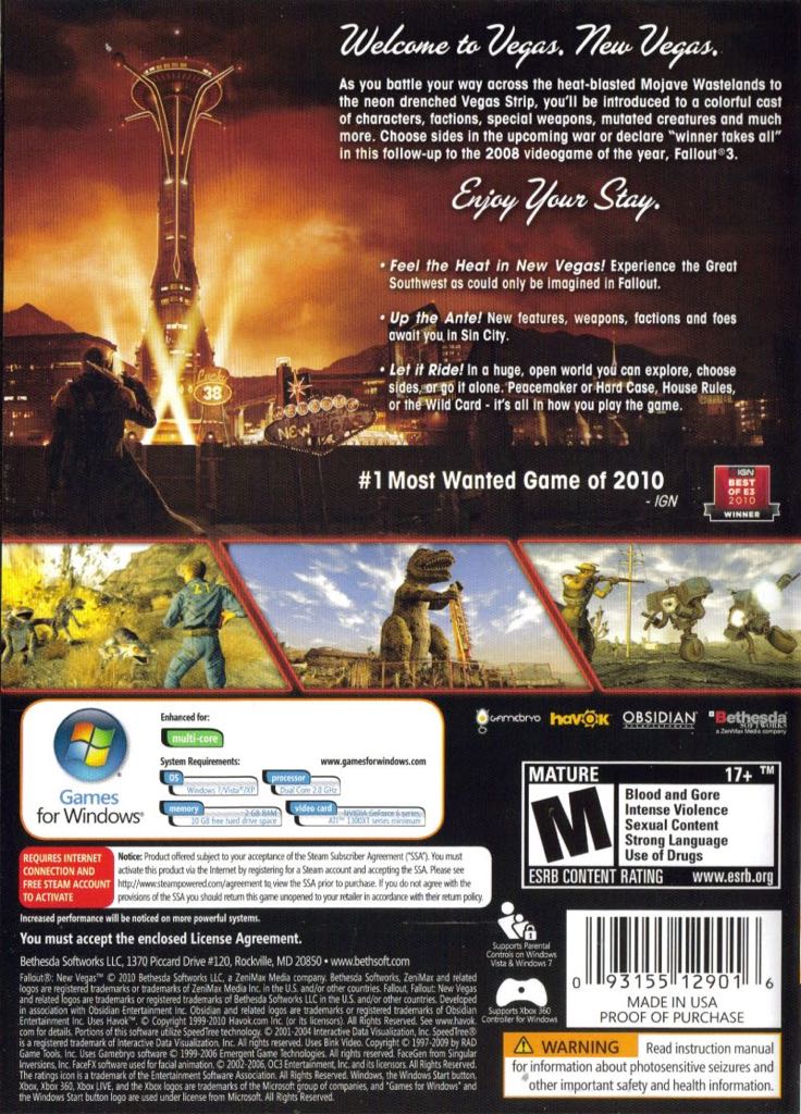Fallout New Vegas Ultimate Edition Essentials - Sony PlayStation 3 (PS3) (Bethesda - 1) video game collectible [Barcode 093155147126] - Main Image 2