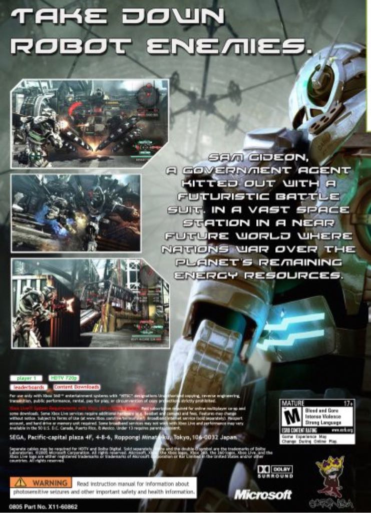 Vanquish - Microsoft Xbox 360 (Sega - 1) video game collectible [Barcode 5055277007448] - Main Image 2