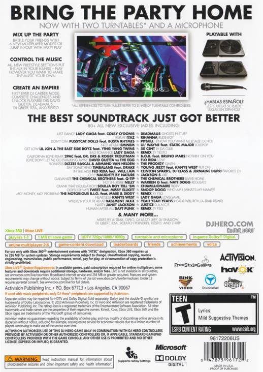 DJ Hero 2 - Microsoft Xbox 360 (Activision - 3) video game collectible [Barcode 047875961753] - Main Image 2