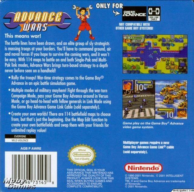 Advance Wars - Nintendo Game Boy Advance (GBA) (Nintendo - 4) video game collectible [Barcode 045496731458] - Main Image 2