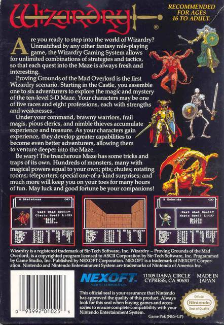 Wizardry - Nintendo Entertainment System (NES) video game collectible - Main Image 2