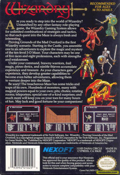 Wizardry - Nintendo Entertainment System (NES) (1) video game collectible - Main Image 2