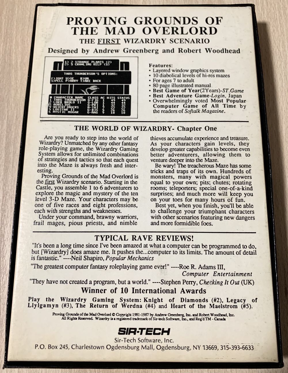 Wizardry - Commodore 64 (Sir-Tech) video game collectible - Main Image 3