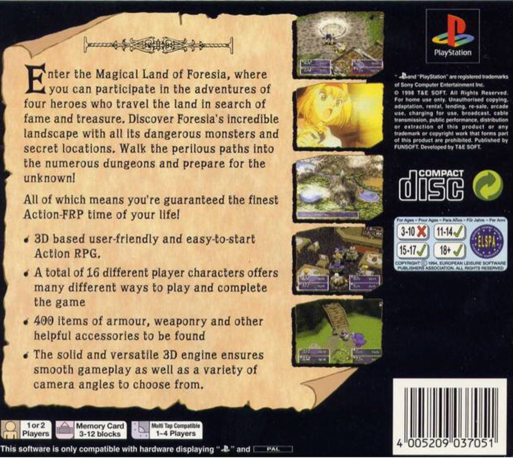 Legend Of Foresia - Sony PlayStation (Ubisoft - 1) video game collectible [Barcode 3307212803953] - Main Image 2
