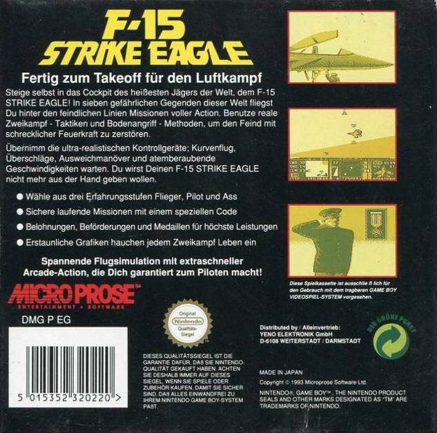 F-15 Strike Eagle - Nintendo Game Boy (Micropose - 1) video game collectible [Barcode 019703170200] - Main Image 2