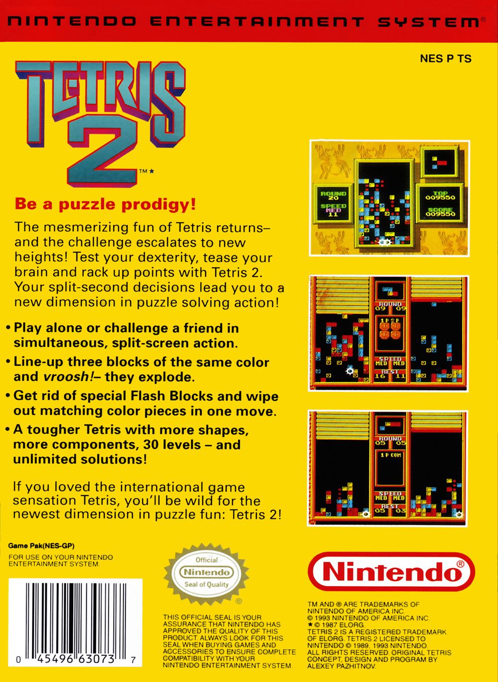 Tetris 2 - Nintendo Entertainment System (NES) video game collectible - Main Image 2