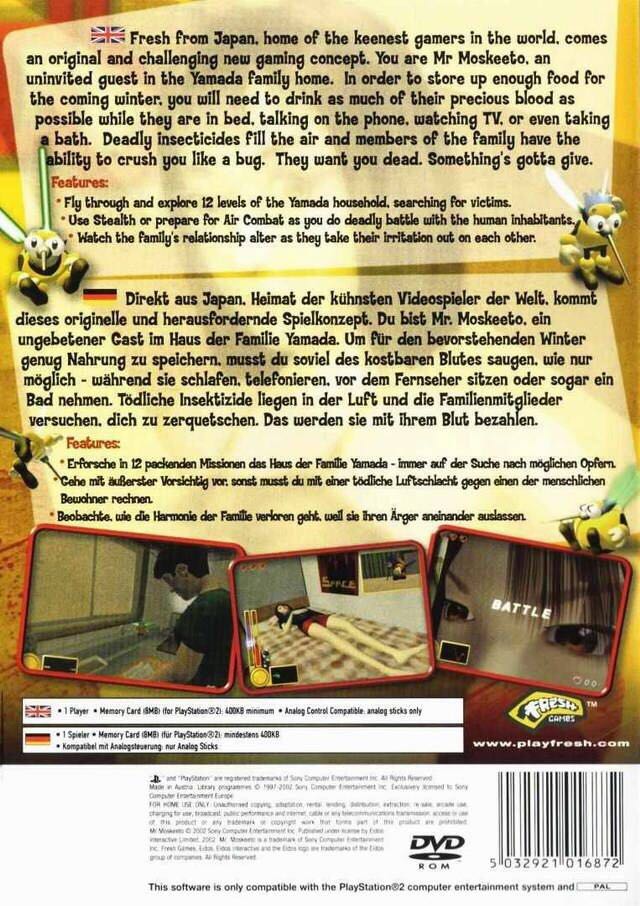 Mr Moskeeto - Sony PlayStation 2 (PS2) (Fresh Games/Eidos - 1) video game collectible [Barcode 5032921016506] - Main Image 2