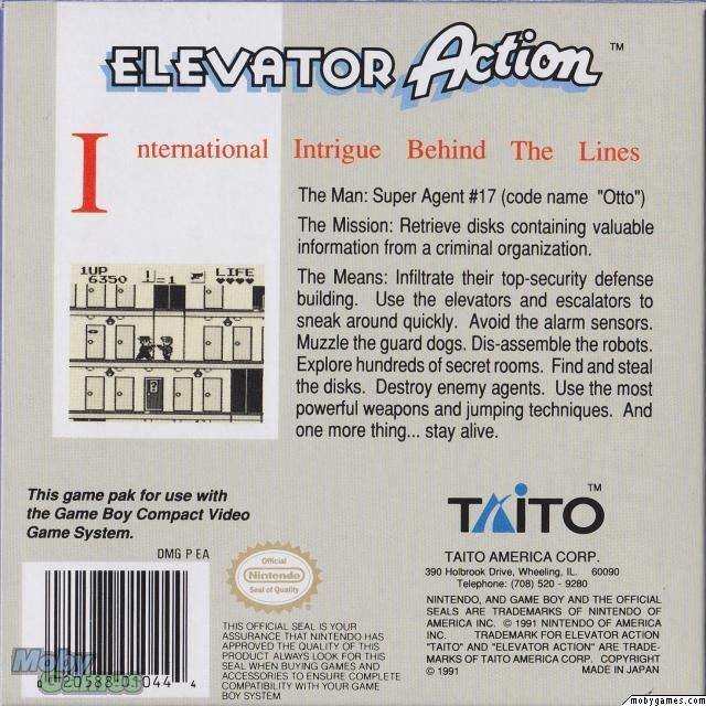 Elevator Action - Nintendo Game Boy (Natsume - 1 Players Players Players) video game collectible [Barcode 020588010444] - Main Image 2