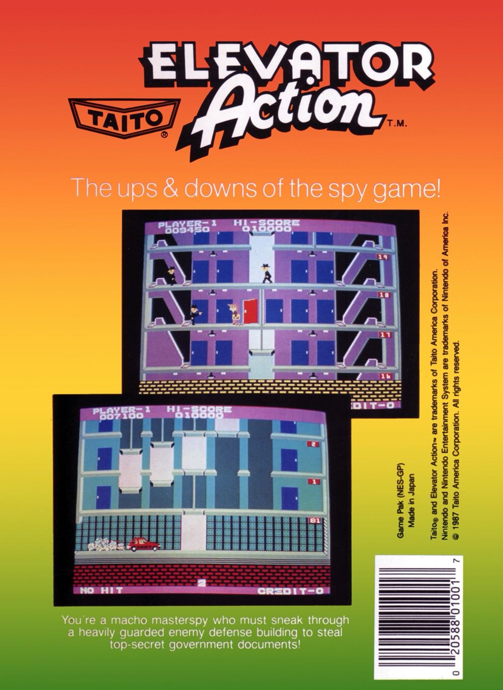 Elevator Action - Nintendo Entertainment System (NES) (Taito - 1 - 2) video game collectible - Main Image 2