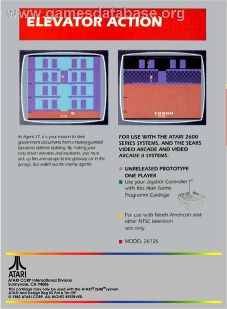 Elevator Action (HOMEBREW) - Atari 2600 (Homebrew) video game collectible - Main Image 2