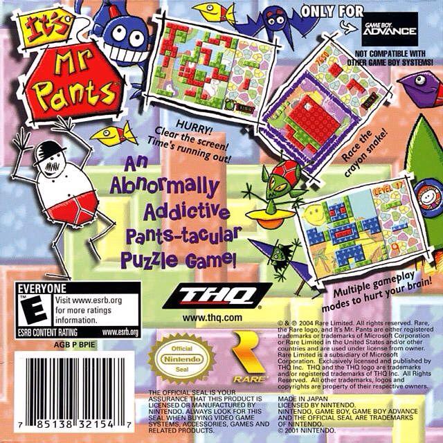 Its Mr. Pants - Nintendo Game Boy Advance (GBA) video game collectible - Main Image 2