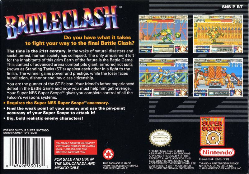 Battleclash - Nintendo Super Nintendo Entertainment System (SNES) (1993, Nintendo - 1) video game collectible - Main Image 2