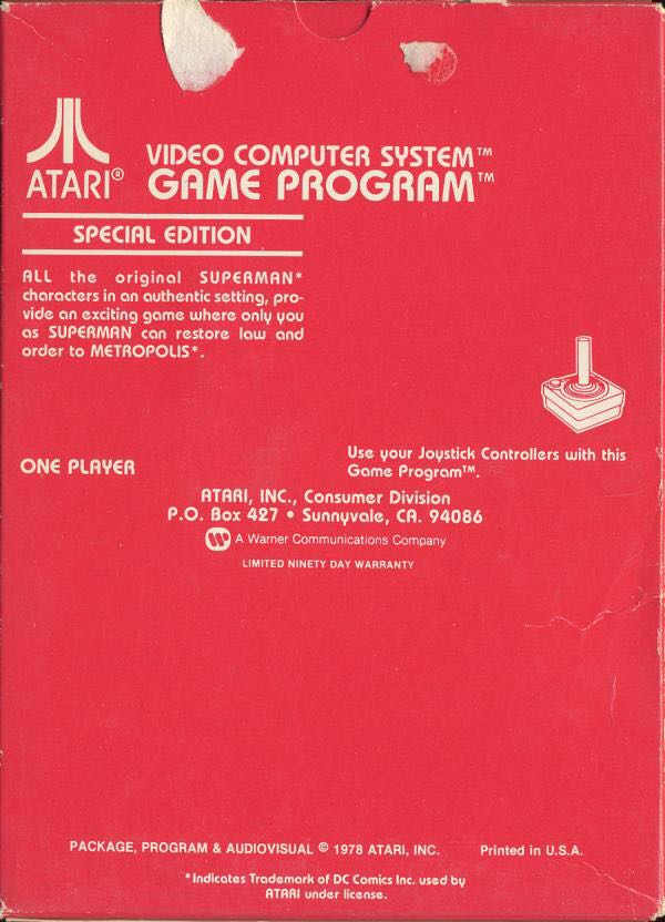 Superman - Atari 2600 (Atari - 1) video game collectible - Main Image 2