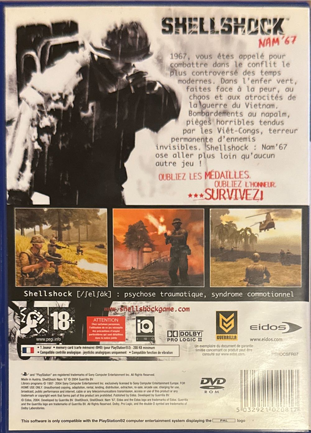 Shellshock Nam 67 - Sony PlayStation 2 (PS2) video game collectible [Barcode 5032921020817] - Main Image 2