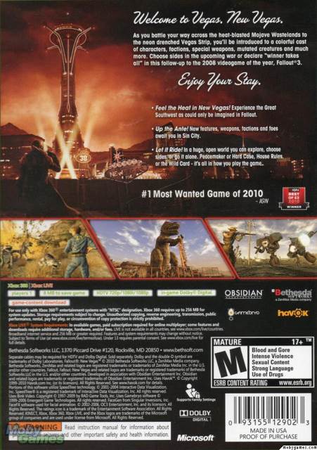 Fallout: New Vegas - Microsoft Xbox 360 (Bethesda Software - 1) video game collectible [Barcode 093155124967] - Main Image 2
