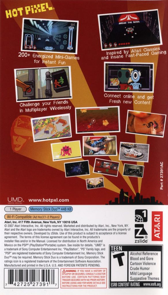 Hot Pixel - Sony PlayStation Portable (PSP) (Atari - 2) video game collectible [Barcode 742725273917] - Main Image 2