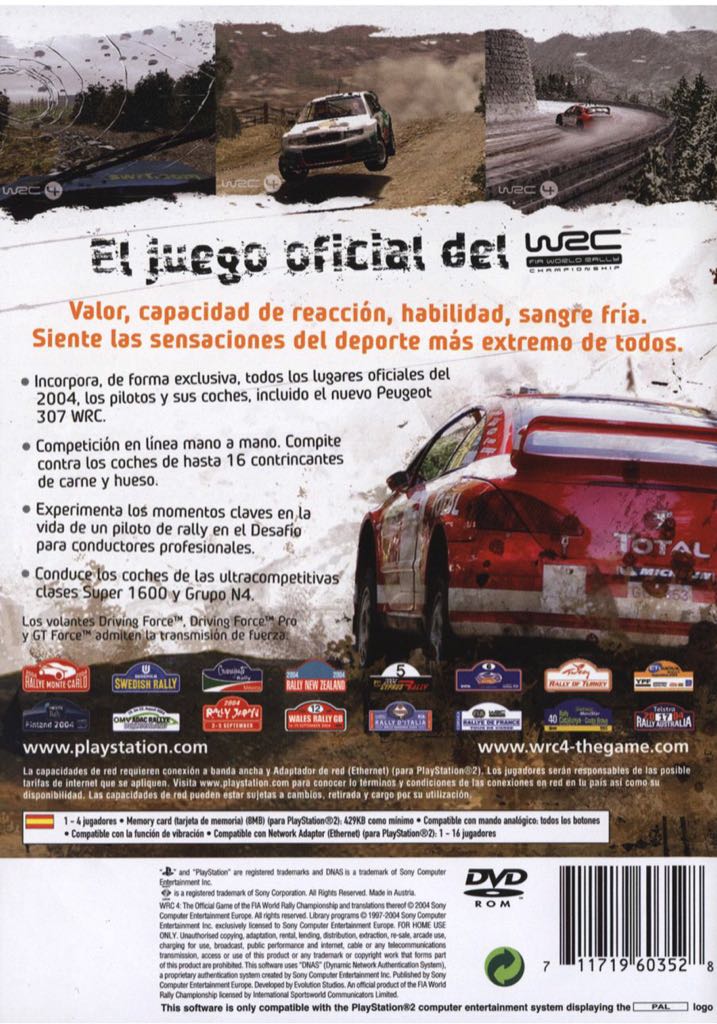 WRC 4 - Sony PlayStation 2 (PS2) (Sony Comptuter Entertainment - 4) video game collectible [Barcode 711719603528] - Main Image 2