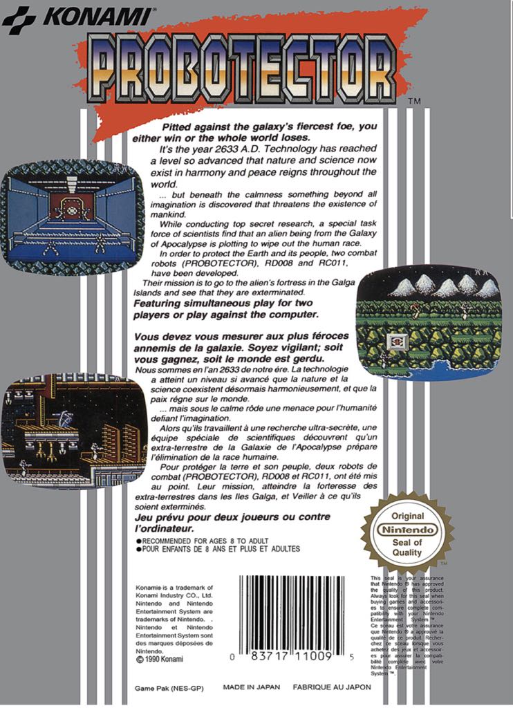 Probotector - Nintendo Entertainment System (NES) (Konami - 2) video game collectible - Main Image 2