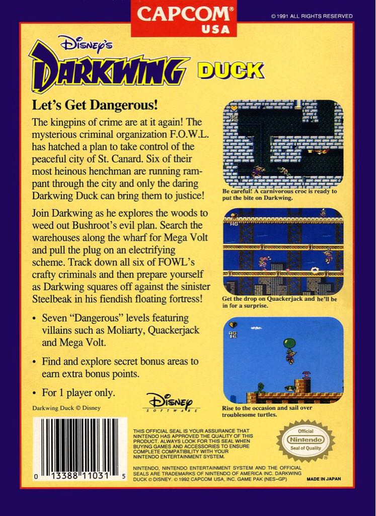 Darkwing Duck - Nintendo Entertainment System (NES) (Capcom) video game collectible - Main Image 2