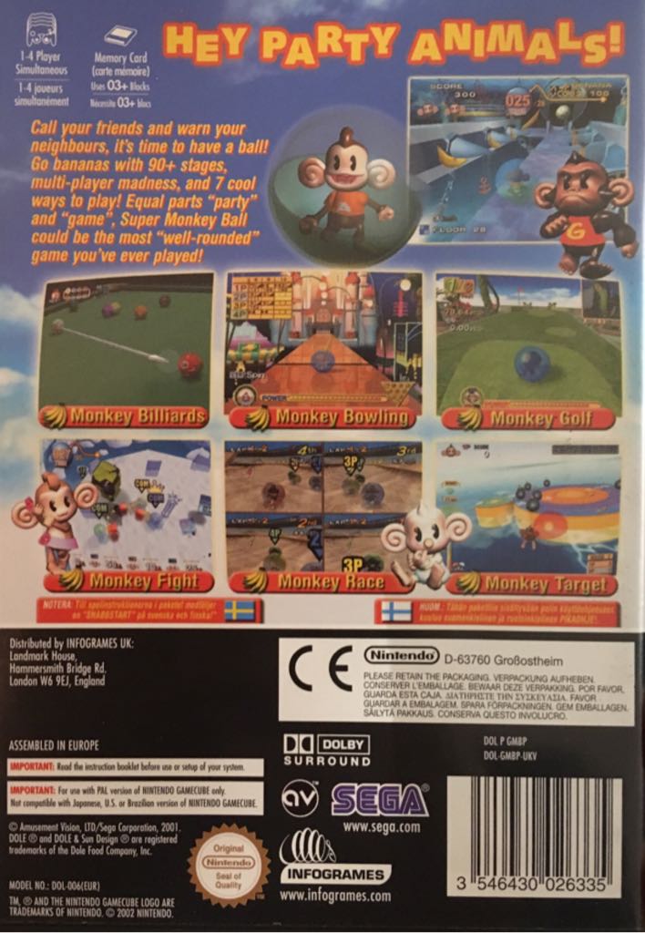 Super Monkey Ball - Nintendo GameCube (Sega - 4) video game collectible [Barcode 3546430026342] - Main Image 2
