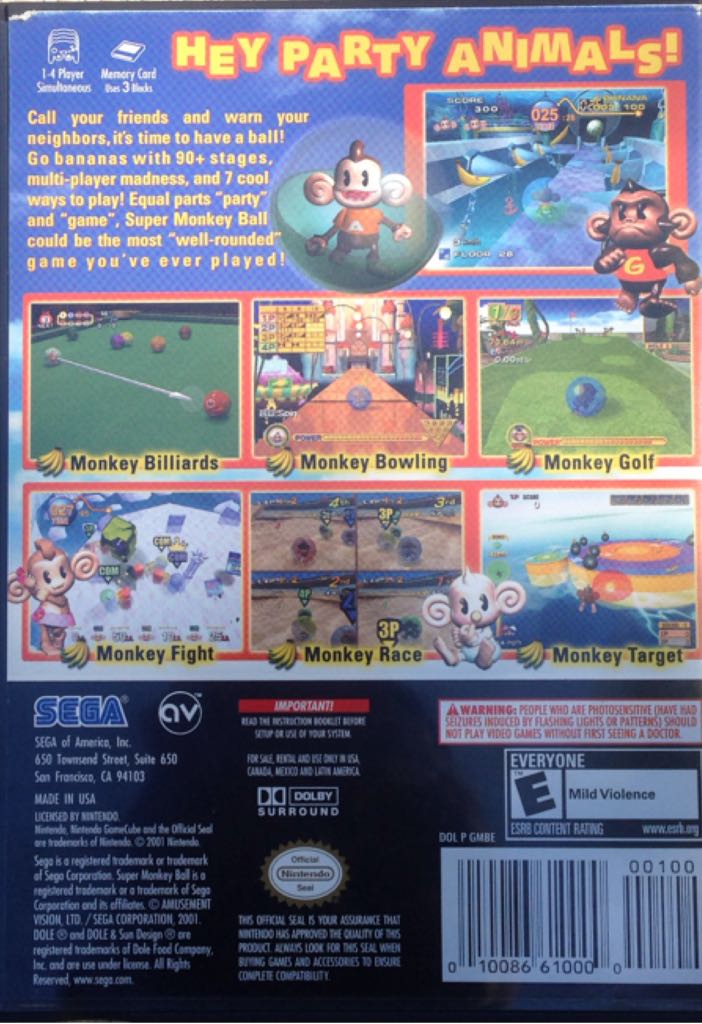 Super Monkey Ball - Nintendo GameCube video game collectible - Main Image 2