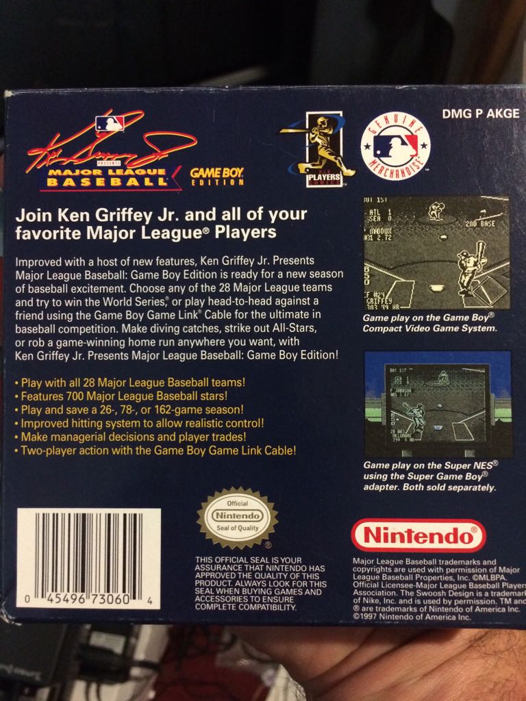 Ken Griffey Jr. Presents Major League Baseball - Nintendo Game Boy (Nintendo) video game collectible [Barcode 045496730604] - Main Image 2