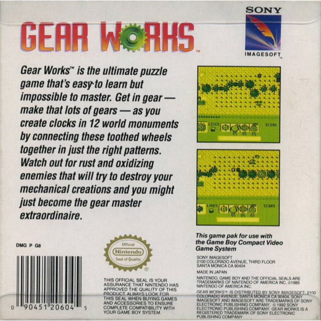 Gear Works - Nintendo Game Boy (Sony Imagesoft - 1) video game collectible [Barcode 090451206342] - Main Image 2