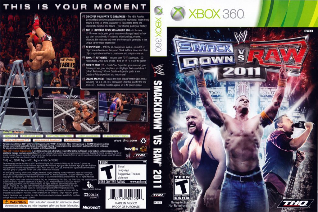WWE Smackdown Vs Raw 2011 - Microsoft Xbox 360 (1-2) video game collectible - Main Image 2