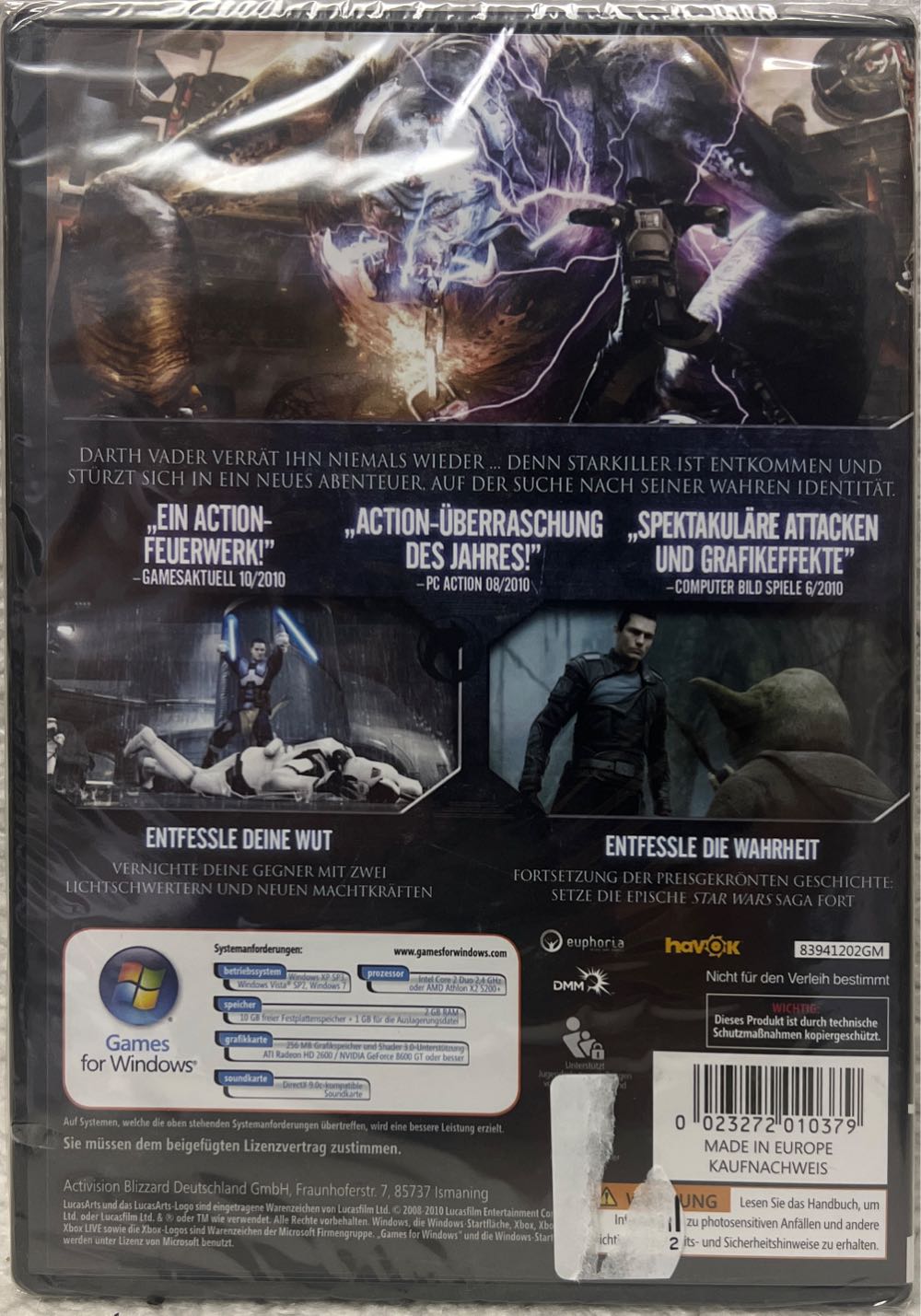 Star Wars The Force Unleashed 2 - PC (Lucas Art - 1) video game collectible [Barcode 023272010379] - Main Image 2