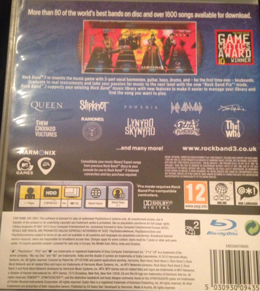 Rock Band 3 - Sony PlayStation 3 (PS3) (MTV Games - 7) video game collectible [Barcode 5030930094355] - Main Image 2